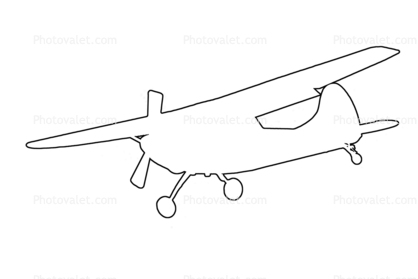 Cessna L-19 outline, line drawing