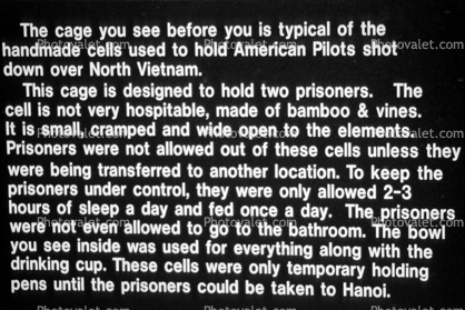 Prisoner Cage to Hold American Pilots shot down over North Vietnam