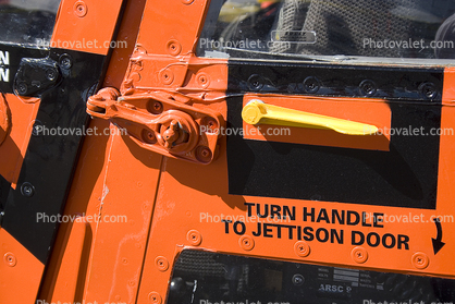 Turn Handle to Jettison Door, US Coast Guard, HH-65 Dolphin, USCG