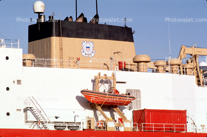 USCGC Healy, WAGB 20, lifeboat, davits, smokestack