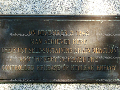 Site of the First Self-sustaining Controlled Nuclear Chain Reaction, December 2, 1942, Pile, University of Chicago, Monument, Sculpture, World War Two, WWII, 1940s