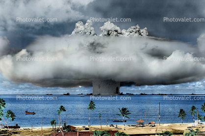 Atomic Bomb Test in Bikini Atoll, Operation Crossroads Baker, Micronesia, 25 July 1946