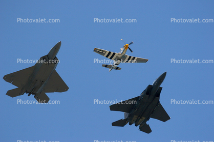 F-15 Eagle, F-22, P-51, heritage formation flight