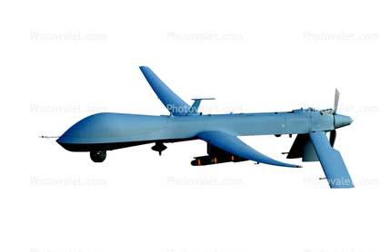 MQ-1 Predator on patrol, AGM-114 Hellfire missiles, UAV, Unmanned Aerial Vehicle, drone