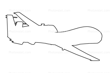 RQ-4 Global Hawk line drawing, outline, UAV, Drone