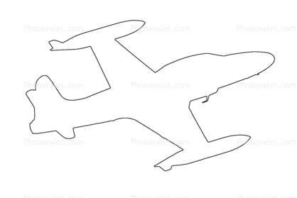 Canadair CT-133 Silver Star 3 (CL-30) outline, line drawing