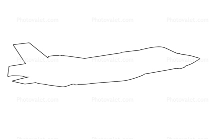 F-35A Lightning II outline, line drawing
