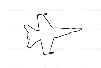 F-18 Hornet outline, line drawing