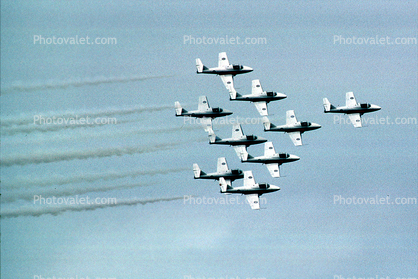 Smoke Trails, Canadian Snowbirds, formation flight, flying Airborne