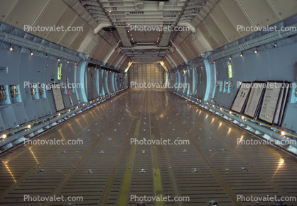 Cargo hold, inside, interior, Lockheed C-5 Galaxy, Abbotsford Airport