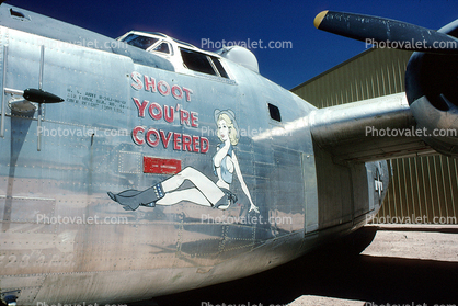 Shoot You're Covered, Nose Art, B-24 Liberator noseart