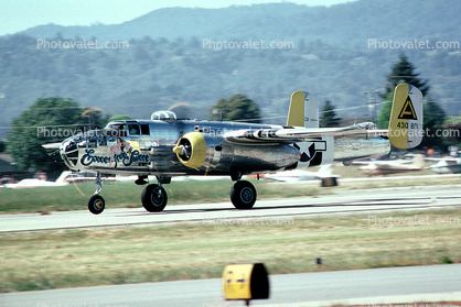 N30801, North American, B-25J Mitchell taking-off