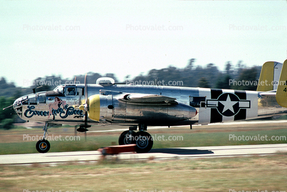 N30801, North American, B-25J Mitchell taking-off