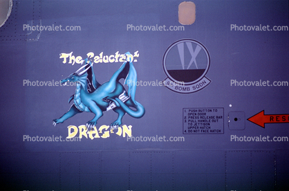 9th Bomb Squardron, The Reluctant Dragon, Nose Art, Badge, Logo, Emblem, Patch, noseart