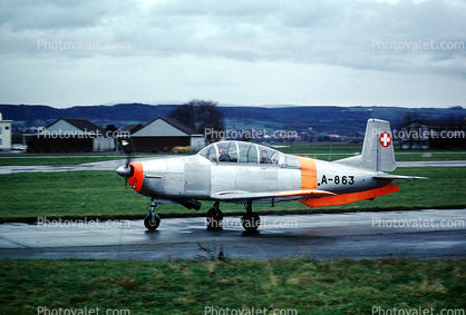 A-863, Pilatus P-3, training aircraft, trainer, Swiss Air Force, Switzerland