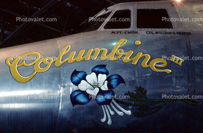 flower noseart, Lockheed VC-121E Constellation, Columbine III, Presidential Aircraft