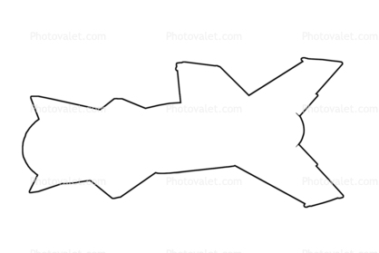 GBU-15 Modular Guided Weapon System outline, line drawing