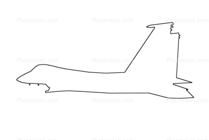 McDonnell Douglas F-15 Eagle outline, line drawing, shape