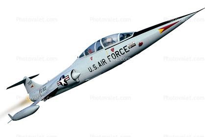 Lockheed F-104B Starfighter, USAF, photo-object, object, cut-out, cutout