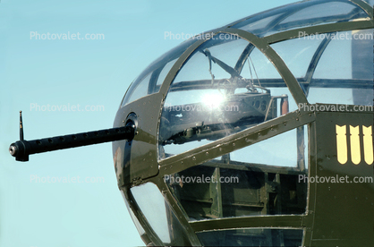 Nose Machine Gun, North American, B-25 Mitchell, March Air Force Base, Sunny Mead, California