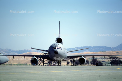 KC-10 Extender, head-on, Travis Air Force Base, California, head-on