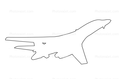 Rockwell B-1B Bomber outline, line drawing