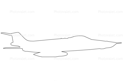 RF-101 outline, line drawing, shape