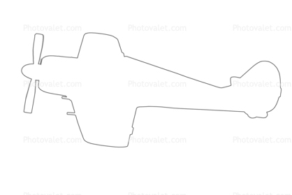 Focke-Wulf FW-190 outline, line drawing