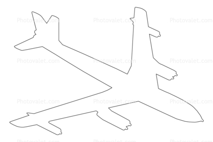 Outline of the Boeing B-47, shape, line drawing
