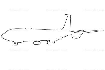KC-135A, Stratotanker outline, line drawing, shape