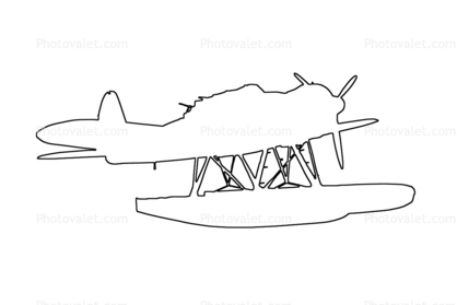 T3+HK, Arado AR196, Seaplane, Luftwaffe, German Air Force, T3-HK, outline, shape