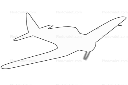 Japanese Air Force, WW2, Aircraft, outline, line drawing, shape
