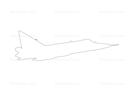 F-102 Delta Dagger outline, line drawing, shape