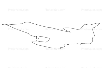 F-104 Outline, line drawing, shape