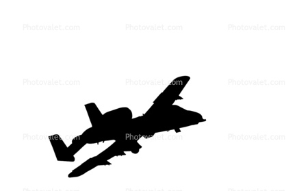 A-10 Thunderbolt, Warthog silhouette, logo, shape.