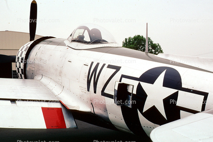 WZ, 549385, Republic P-47 Thunderbolt, D-Day Stripes, Invasion Markings