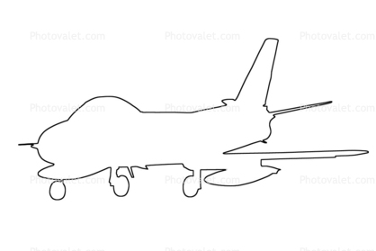 F-86 Sabre, USAF, outline, line drawing, shape