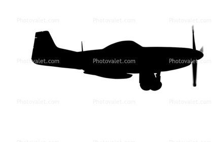 North American P-51D Mustang silhouette, shape