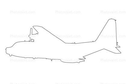 Lockheed MC-130P Combat Shadow outline, line drawing