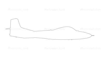 Cessna T-37 Tweet outline, line drawing, shape