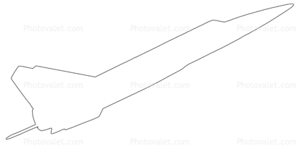 MiG-25 Foxbat outline, Panorama, line drawing, shape