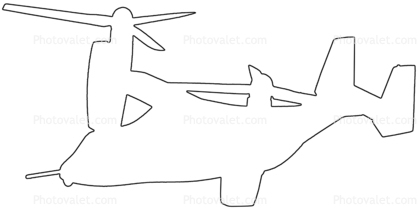 V-22 Osprey Outline, line drawing, shape