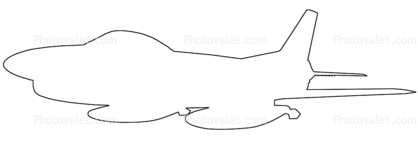 F-86D Sabre Dog outline, line drawing, shape