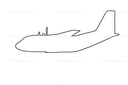 Alenia C-27A Spartan outline, Cargo Transport, line drawing