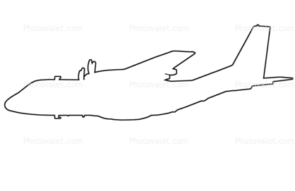 CASA CN-235 outline, Cargo Transport, line drawing
