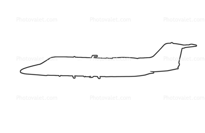 C-21 Learjet 40 outline, line drawing