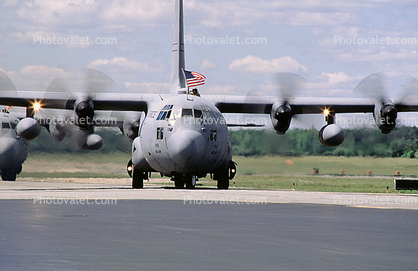 Lockheed C-130 Hercules, head-on, ANG
