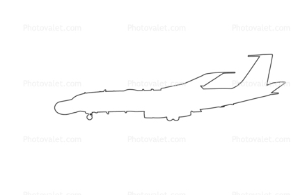 Boeing EC-135E outline, line drawing