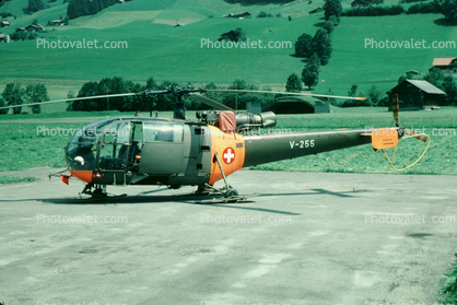 V-255, F+W Emmen SA316B Alouette III, derived from Aerospatiale Alouette iii, Swiss Air Force