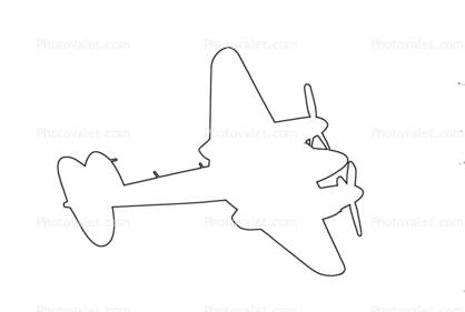 De Havilland DH98 Mosquito T.3 outline, line drawing, RAF
